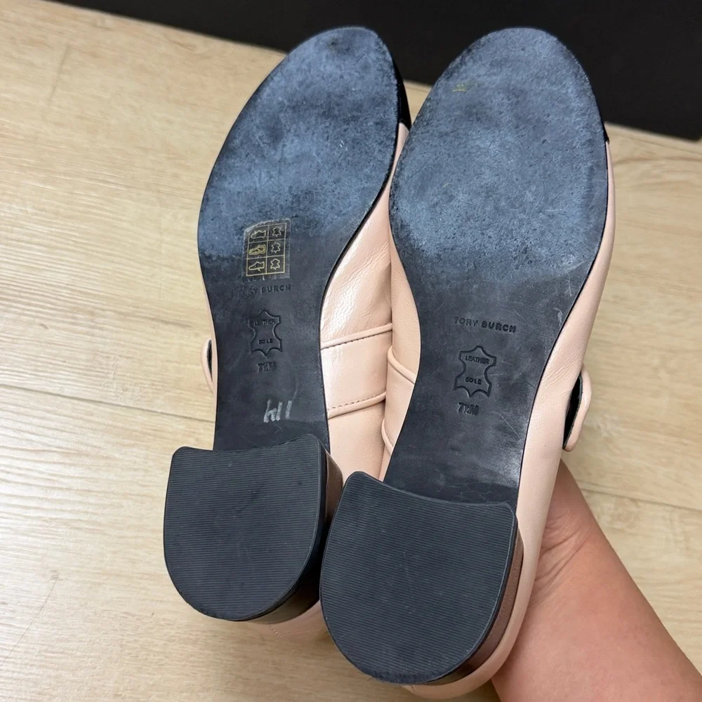 Tory Burch 'Cap-Toe' Tan Mary Jane Heeled Ballet Pump